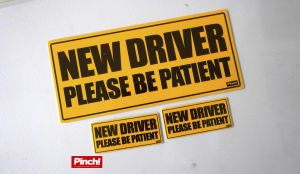 Pinch Sticker - NewDriver Please Be Patient Sticker - 3 PCS
