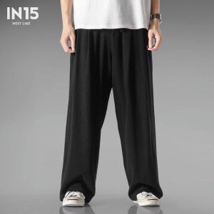 NCE Plus size Summer Oversized Chinese Style Cotton Linen Wide Leg Pants for Men Loose and Thin Casual Pants