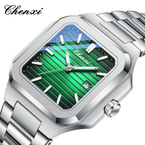CHENXI Mens Square Stainless Steel Date Watches Men Business Quartz Waterproof Wristwatch Casual Man