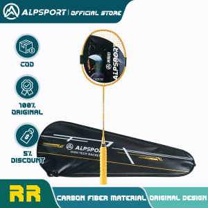 Set Raket Bulutangkis Serat Karbon Asli ALPSPORT RR 4U G5 20-22 Lbs ALP