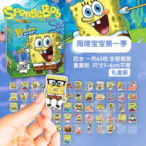 Pelekat Kartun 60PCS Sticker Cartoon Cute Funny Sticker Patrick Squidward Pack Scrapbook