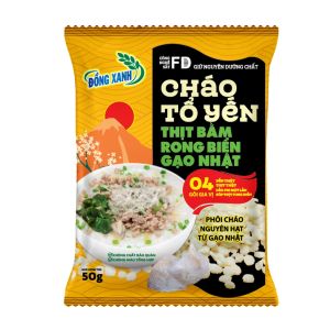Cháo Tổ Yến Thịt Bằm RONG BIỂN GẠO NHẬT - Đồng Xanh gói x 50gr Phôi cháo Nguyên hạt tuqf Gạo Nhật Rong Biển sấy khô
