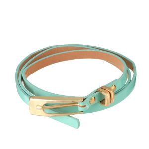 JING Fashion Casual Adjustable Skinny Thin Belt Waist Band Faux Leather Waistband Ladies Dress Cummerbands
