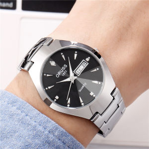 POSHI Original Automatic movement watch couple calendar waterproof Korean Fashion steel belt quartz non-mechanical Women Men Watch Jam