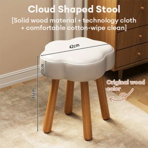 Solid wood stool home girls bedroom makeup bench living room sofa ottoman coffee table stool entrance shoe changing stool small short stool