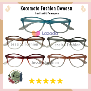 Kacamata Fashion Dewasa Frame Kotak Eye Cat Warna Frame Gradasi Bening Jelly Lensa Transparan Normal Netral Melindungi Mata Dari Debu Polusi Pasir Gaya Korea Style Kekinian - PRIA WANITA