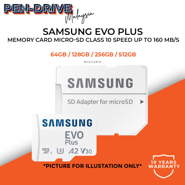 Samsung Evo Plus 32GB 64GB 128GB 256GB 512GB microSD Memory Card  perfect for 4K UHD video Lazada