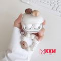 AK01T8B Anker Soundcore R50i NC case / R50i / K20i / P20i / P30i Ins 3D Brown teddy bear Transparent Anti-fall Dustproof Silicone Case for Anker. 