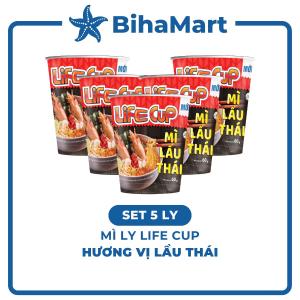 [SET 5 LY] - THIEN HUONG FOOD - Mì ly Life Cup hương vị Lẩu thái Mì ly lẩu thái Life Cup Mì lẩu thái Life Cup ly (60g/ly)