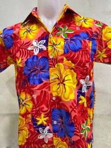 สินค้ามีพร้อมส่ง เสื้อลายดอก เสื้อเชิ๊ต เสื้อ แฟชั่นผู้ชาย เสื้อสงกรานต์ เสื้อฮาวาย  เสื้อเชิ๊ตลำลอง เสื้อลายดอก ผ้าคอตตอนลายดอกชบาสีสวยสดทุกสี