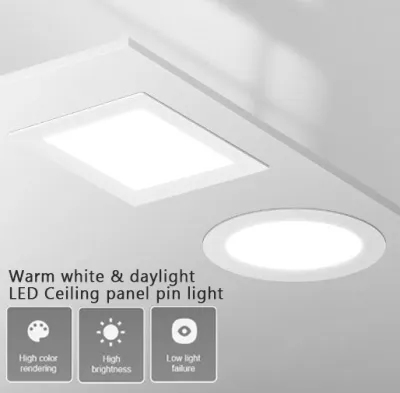 Super Bright LED Recessed Downlight Ceiling Pin Panel Light Round & Square Warm White & Daylight Light ilaw sa bahay