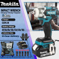 MAKITA Japan Brushless Electric Impact Wrench heavy duty 48V 198V Original Rechargeable Portable Cordless Electric Tools Socket Set 4-Speed 1/2" Sq Drive With 2 Batteries. 