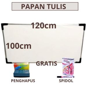 Papan Tulis 100X120cm Non Magnet GRATIS SPIDOL DAN PENGHAPUS