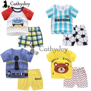 CathyJoy Kids Baby Shirt and Pants Set Cotton Cartoon Round Neck Tee TShirt Medium Long Pant Toddler Girl Clothes Soft Comfortable Wear Baju Budak Bayi Comel Seluar Set