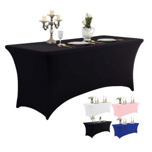 Elastic Spandex Table Cloths 4/6 FT Tablecloth Outdoor Wedding Event Rectangular Tablecloth Table Cover Decoration Hotel Party Elastic Table Mat