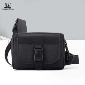 LouisWill กระเป๋าสะพายข้างแฟชั่นสำหรับผู้ชายกระเป๋ากีฬาลายพรางกระเป๋าสะพายไหล่กลางแจ้งกันน้ำกระเป๋าคาดหน้าอกกระเป๋าความจุขนาดใหญ่สำหรับผู้ชาย