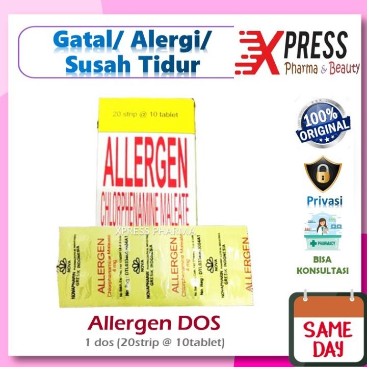 ⚡XPRESS⚡ Allergen DOS Obat Gatal Alergi Susah Tidur CTM ...