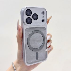 Luxury Camlet Velvet For Magsafe Wireless Charge Case For iPhone 18Pro 17 16 15 14 13 Pro Max Plus Feather Yarn Lens Film Cover