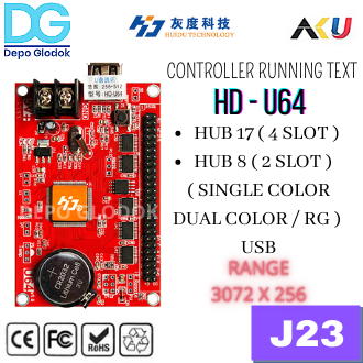 LED CONTROLLER RUNNING TEXT SINGLE COLOR / DUAL COLOR HD-U64 USB - J23 ...