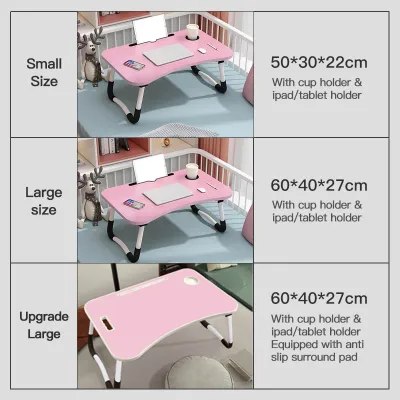 JYHOME Foldable Laptop Table/mini Desk Study Table Portable Bed Table with cup Holder Folding Coffee Table
