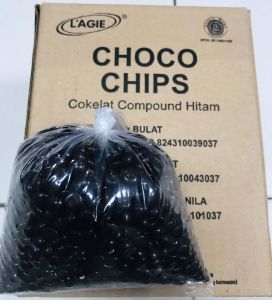Lagie Choco chip Setengah Bulat Mengkilap Kemasan 250g / Choco chip Dark 250g
