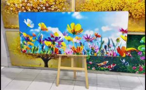 Tranh Vườn Ngập Tràn Hoa Lá Tranh Canvas Tranh Tráng Gương Tranh Trang Trí Phòng