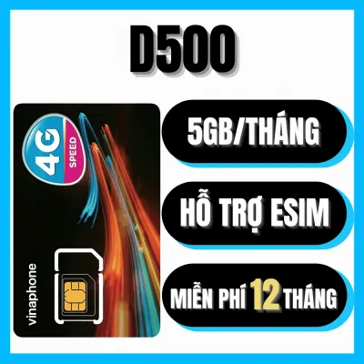 SIM Vinaphone 4G Vina 12T Trọn Gói 1 Năm Với 5GB/Tháng SIM 4G D500/D219 - FREESHIP - CHƯA KÍCH HOẠT.