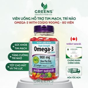 Viên Uống Hỗ Trợ Sức Khỏe Tim Mạch Webber Naturals Omega-3 with CoQ10 EPA/DHA 900mg - Greens Beauty