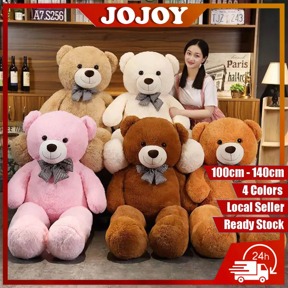 JOJOY 100 120 140cm Teddy Bear Giant Teddy Bear Bear Besar Patung Beruang Murah Cute Doll Stuffed Toys Plush Toys Teddy Lazada