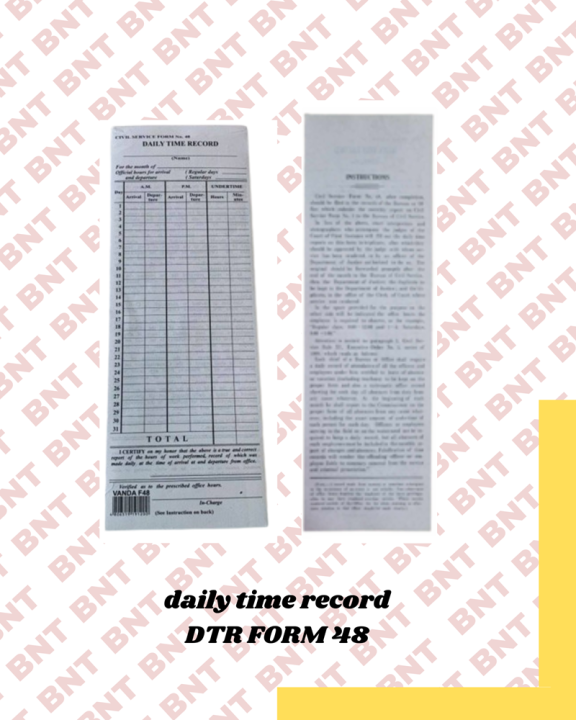 DTR DAILY TIME RECORD DTR FORM 48 100SHEETS PER PACK | Lazada PH