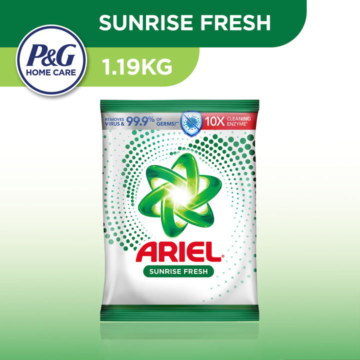 Ariel Powder Detergent Sunrise Fresh Detox Powder 1.19KG - 1.43KG Bag ...