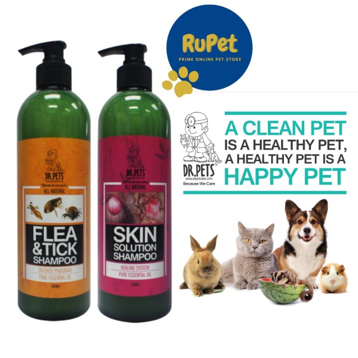 View of 500ml - Dr Pets NEEM SHAMPOO Flea Tick Skin Solution Shampoo (Dog & Cat ...