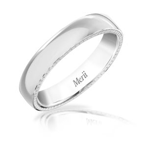 Merii แหวนเงิน ดีไซน์แหวนเกลี้ยงกรีดลายบริเวณขอบแหวน : แหวนคู่ หวนคู่รัก แหวนเงินคู่ Couple Rings 201R1996-01