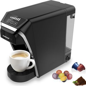 ( Giảm 3%s SLCH) Máy pha cà phê tự động Espresso 2in1 Chulux QF-CM823 - Công suất: 1400W 20bar áp suất - 7 cấp độ pha - 2 trong 1 Khay cafe bột ( 18-20g cà phê) và khay viên nén Espresso