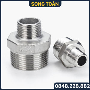 Kép Giảm Ren Inox 304 Đầu Nối Giảm Ren Ngoài Inox 304 Phi 42 49 60 - Straight Reducing Adapters Stainless Steel