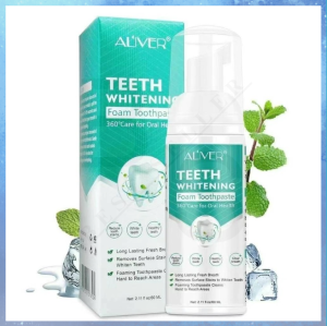 ALIVER Teeth Whitening Mousse Toothpaste Tartar Removal for Teeth Plaque Oral Odor Whitening Teeth