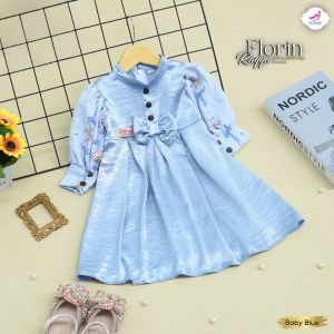 Gamis Lebaran Anak Perempuan set jilbab Zalira Kids usia Newborn 0-6 Tahun Florin Dress Anak Perempuan elegan / Gamis Bayi