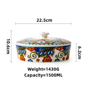 OMK โบฮีเมีย1500มล. ถ้วยเสิร์ฟพร้อมชามสลัดผลไม้ฝา