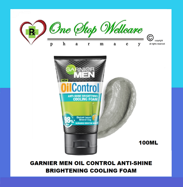 GARNIER MEN OIL CONTROL ANTI-SHINE BRIGHTENING COOLING FOAM 100ML