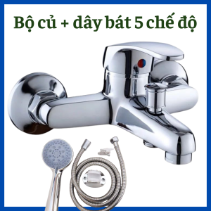 Sen tắm nóng lạnh vòi hoa sen hợp kim đồng mạ crom cao cấp bộ sen vòi nóng lạnh tay cong