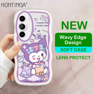Hontinga Casing Case For Samsung Galaxy S23 Ultra S23+ S23 Plus 5G Case Transparent Clear Cases Anime My Melody Kuromi Soft Silicone Wavy Rubber Cases Back Cover Phone Case Softcase Casing For Girls