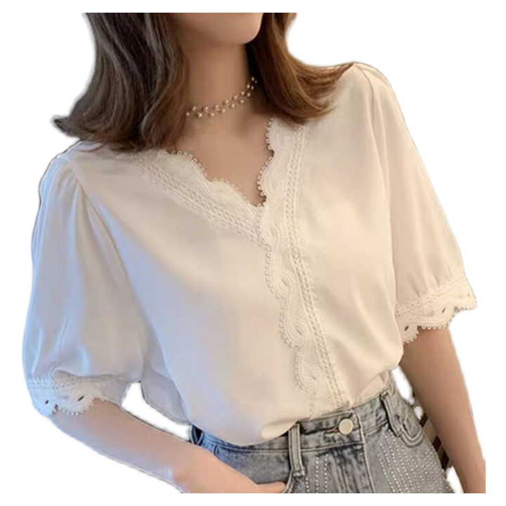 Women Shirts White Plain Loose Oversized Blouses Female Tops Loose BF Korean Style Pockets main image 1
