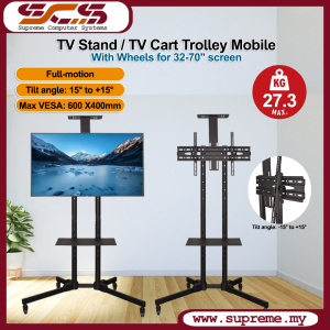 Universal Mobile TV Cart Movable / Full Motion TV Bracket / TV Rack / LED TV Stand with Wheels for 32"-72" Screen