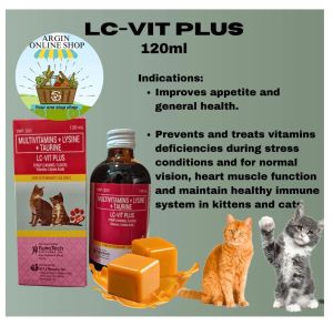 LC-VIT Plus Syrup 60mL and 120ml for CATS (Multivitamins + Lysine + Taurine)