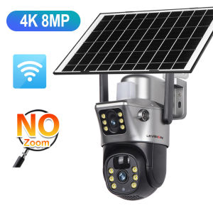 LS VISION V380 Pro 4K 8MP WIFI/4G Dual Lens kamera CCTV suria 10X Zoom hibrid optik tanpa wayar warna penuh penglihatan malam PTZ kamera keselamatan IP66 luaran kalis air PIR + AI pengesanan dua arah kamera IP Audio