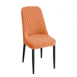FDO0009 Elastic Jacquard Arc Chair Cover Dustproof Soft Chair Protective Case Home Decoration Thicker Curved Seat Cover Household