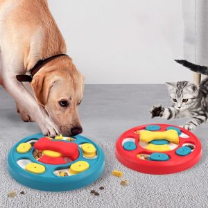 KZNAQQ Rotating Pet Feeding Toy Durable Interactive Dog Turntable Multi-use Pet Leakage Tray Pet Food Dispenser