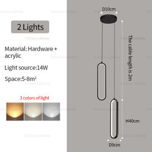 Staircase long chandelier modern living room LED lamp Nordic bedroom bedside pendant light 66