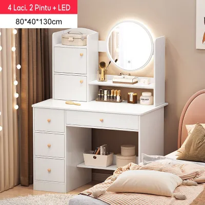 E-TIFE Meja Rias Dengan Cermin Meja Rias Minimalis Meja Penyimpanan Meja Kosmetik Meja Kamar Tidur