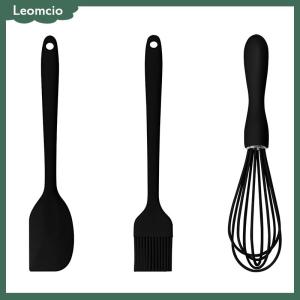 [Leomcio] ชุดอบเค้กทำจากซิลิโคน3ชิ้น เซ็ตที่ปาดครีมเค้กที่ใช้ในครัวเรือนแปรงปัดไข่บาร์บีคิวอุปกรณ์ครัว